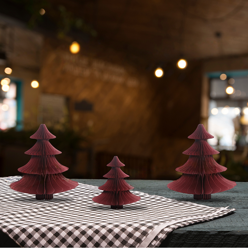 Dark Red Christmas Paper Honeycomb Ornaments-01.png